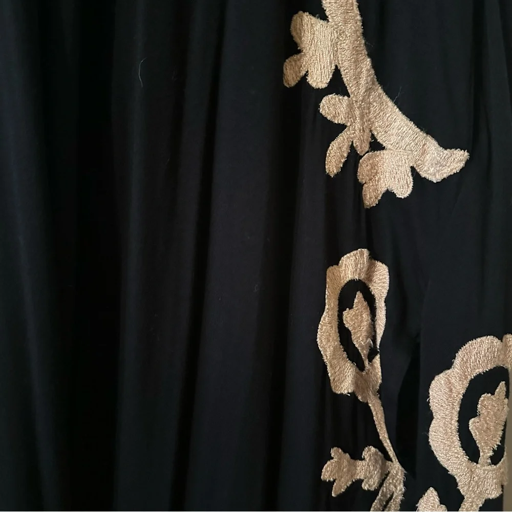 Free People Black and Cream Embroidered Knit Maxi Dress - Picture 4 of 5